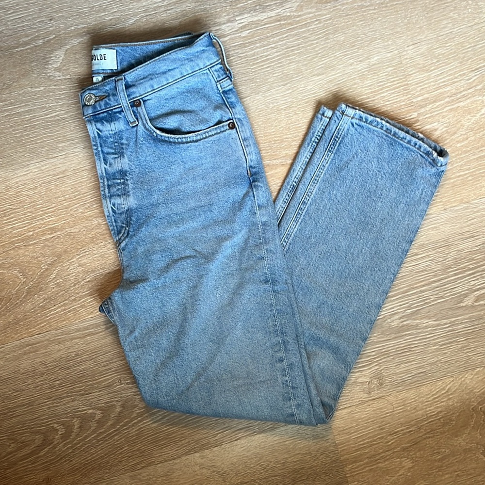 AGolde Riley cropped straight leg jean sz25